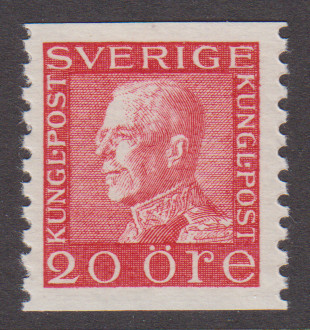F 180b, 20 öre Gustaf V Profil vänster prakt **
