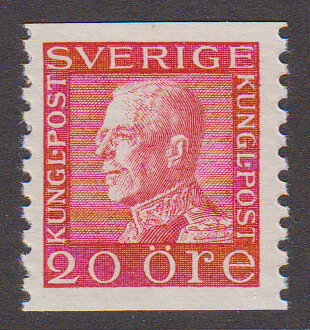 F 180b, 20 öre Gustaf V Profil vänster prakt **