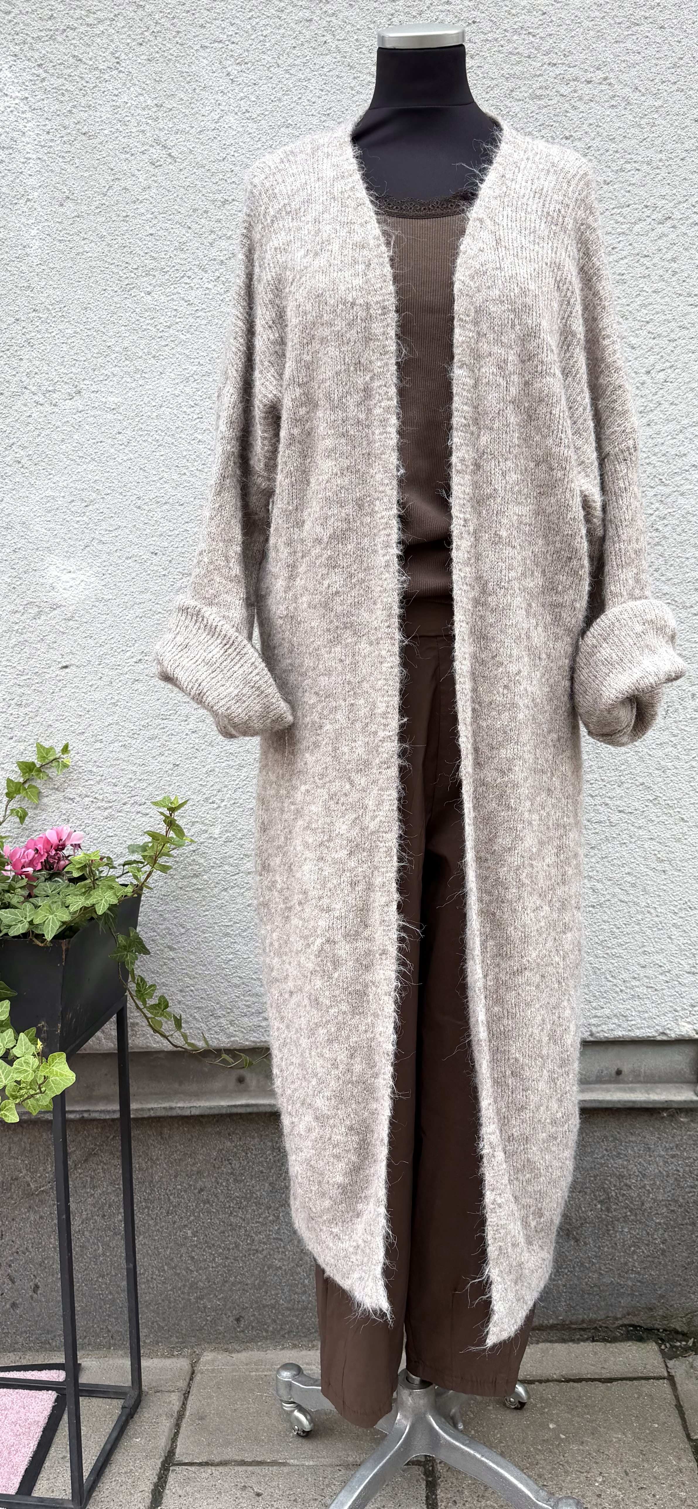 Carrie long Cardigan - taupe