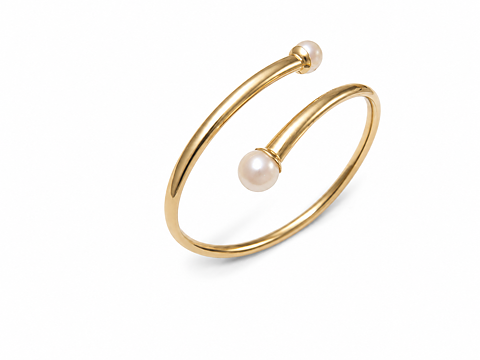 Armring  18k med odlade pärlor