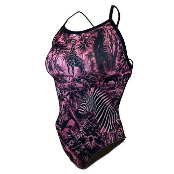 Baddräkt Dam Safari Pink Tie-back - Lane 4