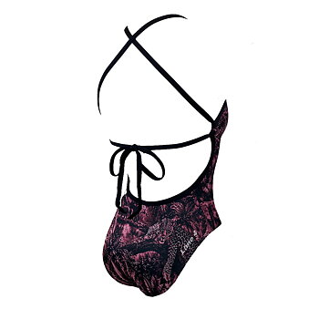Girls' Safari Pink Tie-Back Swimsuit - Lane 4