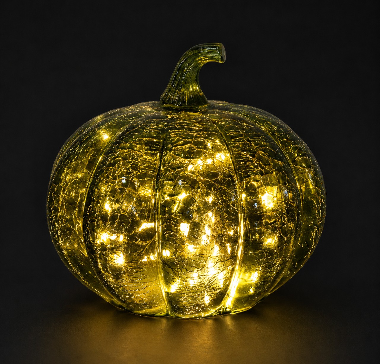 Bordslampa Pumpa Glas Grön - Timer/Dimmer - 18x18 cm - 2