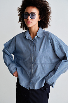 PENN&INK Blouse Blue Stripe