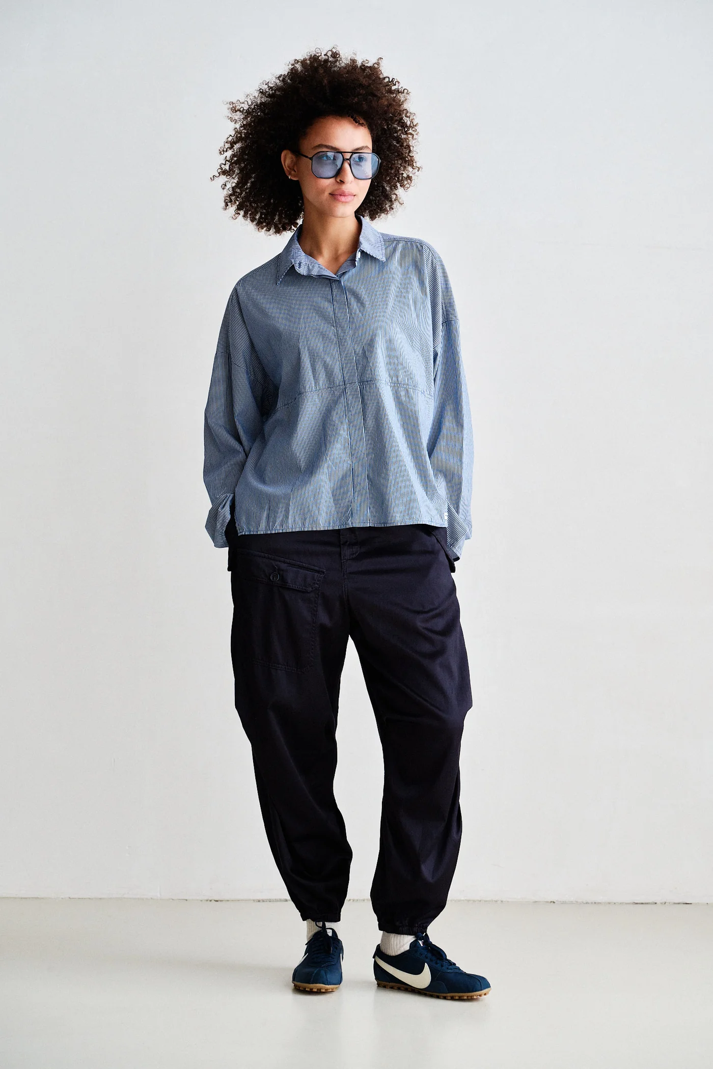 PENN&INK Blouse Blue Stripe - 3