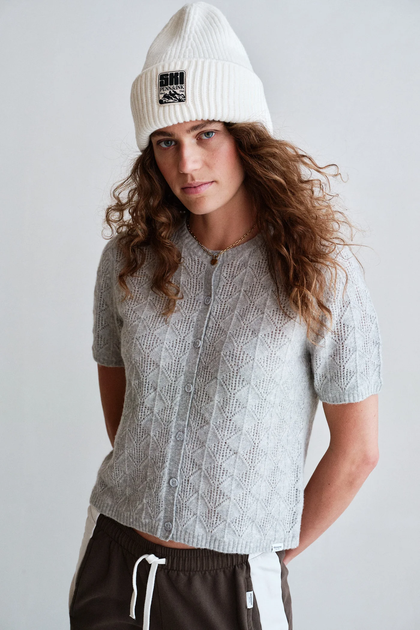 PENN&INK Cardigan Grey Melange - 5