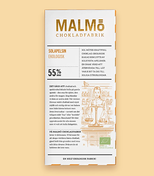 Malmö Chokladfabrik : Tegel Solapelsin Dark 55%