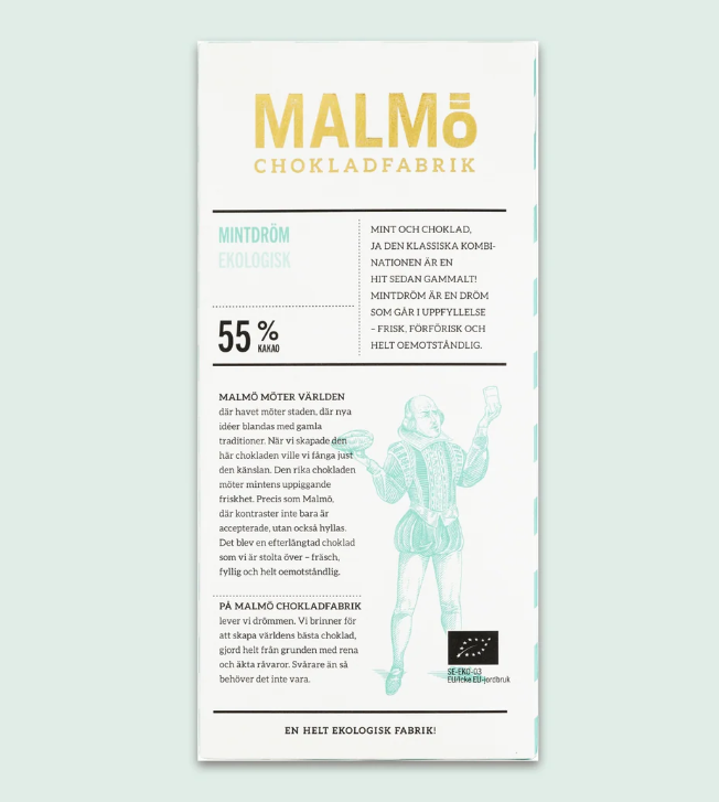 Malmö Chokladfabrik : Tegel Mintdröm Dark 55%