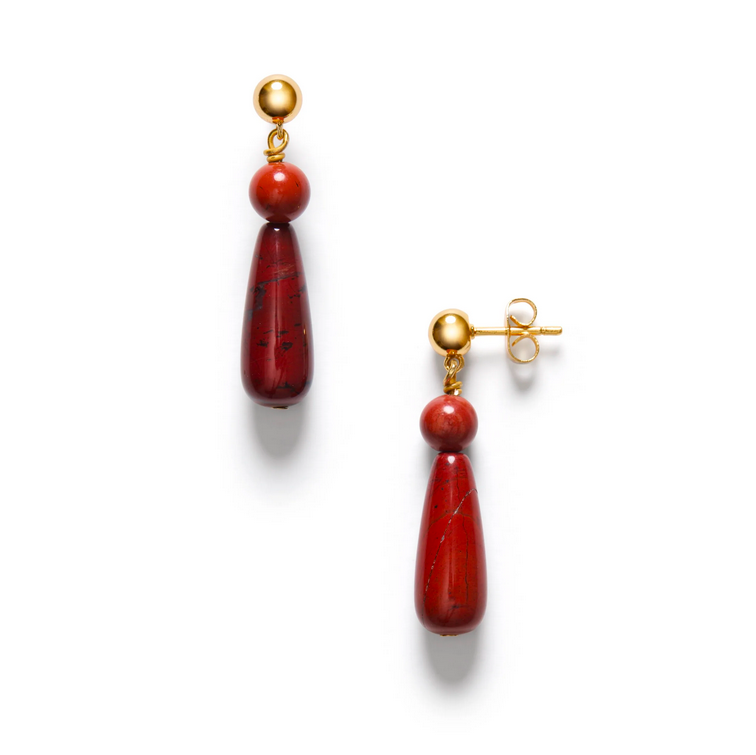 Hot Drops Örhängen - Röd Jaspis