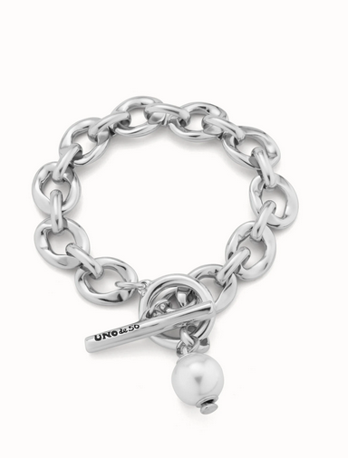 Stor Link Chain Armband med Pärla