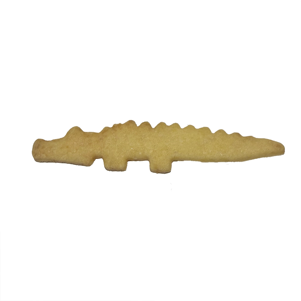 A cookie that looks like a crocodile or an alligator