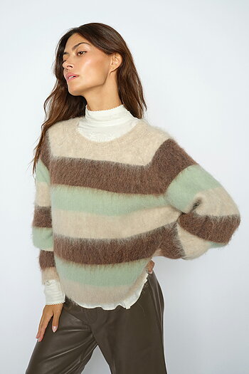 Mos Mosh - MMSuvi Stripe Knit Frosty Green