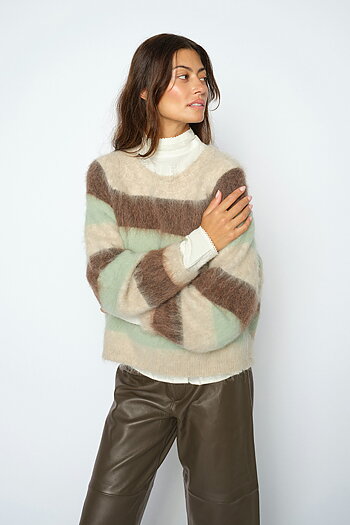 Mos Mosh - MMSuvi Stripe Knit Frosty Green