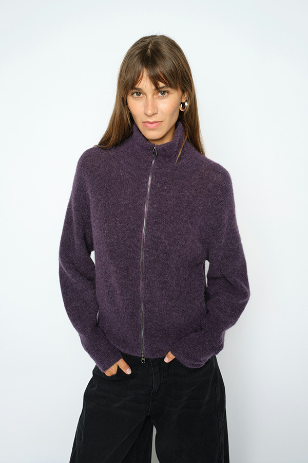 Mos Mosh - MMThora Knit Zip Cardigan Sweet Grape 