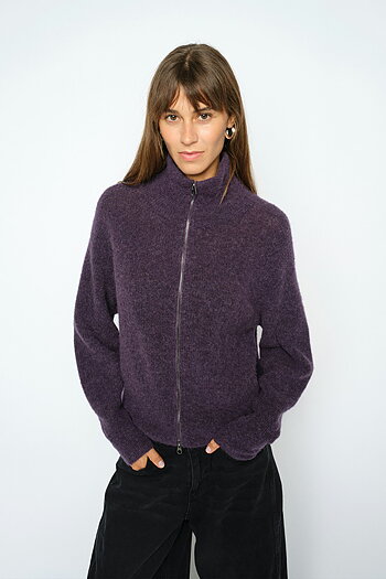 Mos Mosh - MMThora Knit Zip Cardigan Sweet Grape 
