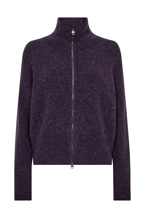 Mos Mosh - MMThora Knit Zip Cardigan Sweet Grape  - 3