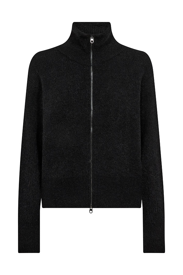 Mos Mosh - MMThora Knit Zip Cardigan Black - 3