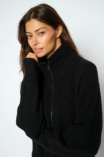Mos Mosh - MMThora Knit Zip Cardigan Black