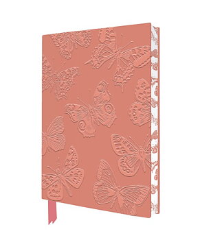 Artisan Art Notebook : Polly Rose Morris Flurry of Butterflies - Skrivbok med skinnkänsla, strukturmönster och läsband linjerad A5
