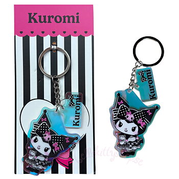 Kuromi Nyckelring i Akryl - Pink Black Party