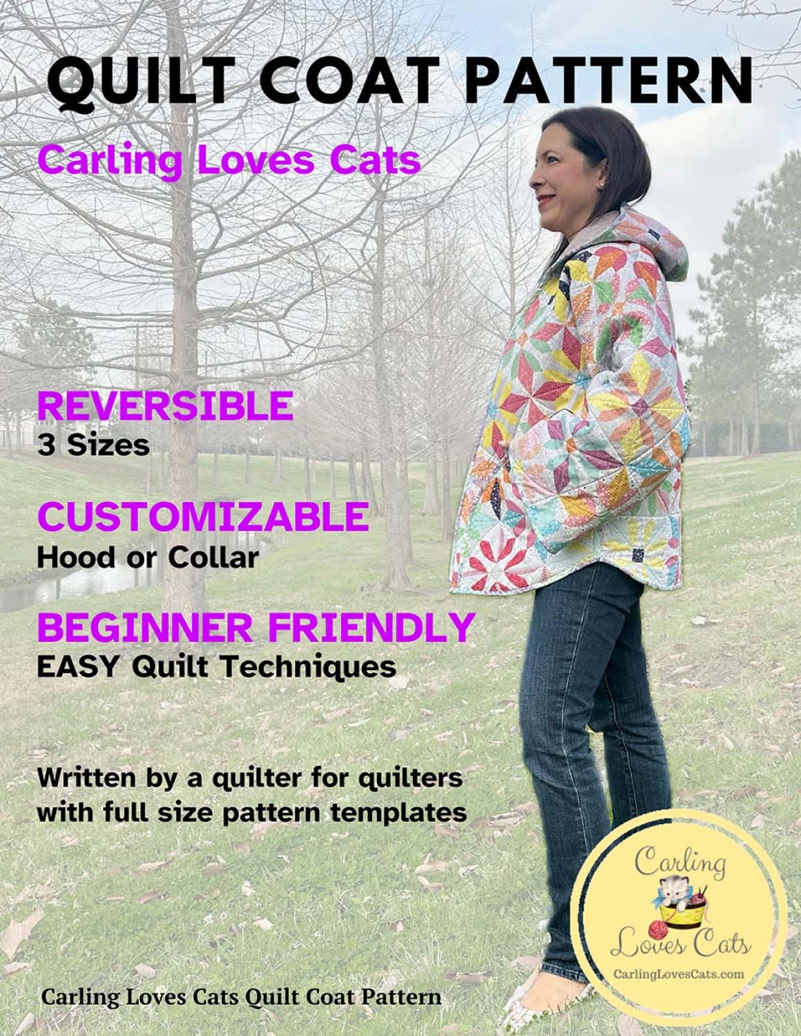 Mönster: Carling Loves Cats Quilt Coat Pattern 