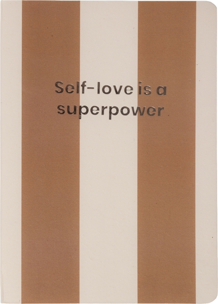 Note book brun/vit "Self-love is a superpower"