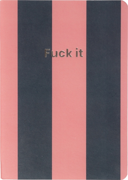 Note book blå/rosa "Fuck it"