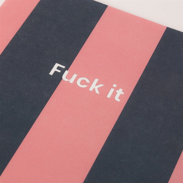 Note book blå/rosa "Fuck it" - 2