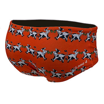 Men's Swim Trunks: Summertime Orange Training Trunk - Lane 4