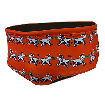 Men's Swim Trunks: Summertime Orange Training Trunk - Lane 4