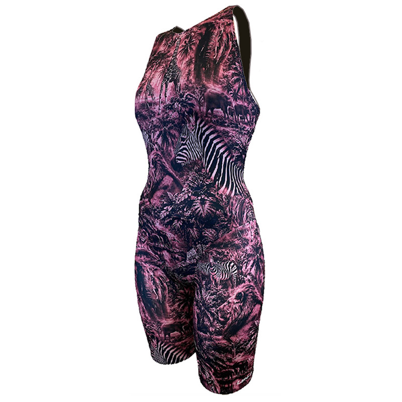 Baddräkt Dam Safari pink FKW med ben - Lane 4