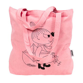Mumin : Lilla My - Tygkasse rosa i återvunnen bomull med broderat motiv