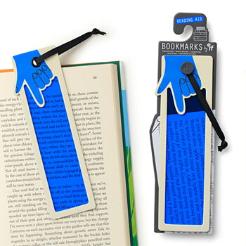 Reading Aid : Bookmark Blue - Bokmärke och läshjälp i ett