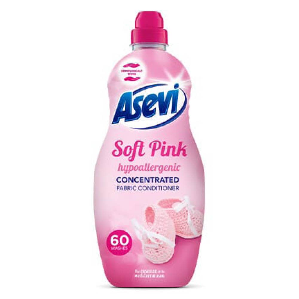 Asevi Soft Pink Hypoallergenic Fabric Conditioner 1380ml