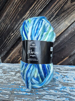 Merino Mega 221404 Blue Lagon 100gr Svarta Fåret