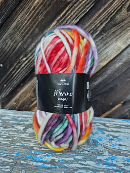 Merino Mega 221410 Dark Rainbow 100gr Svarta Fåret