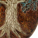 Birger Åström (1960s) Colorful Wall Plaque with Tree Relief 29 cm