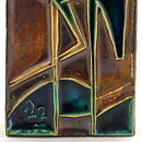 ヘルムート・シャフェナッカー  カラフルなツルの陶板  23cm  1960年代