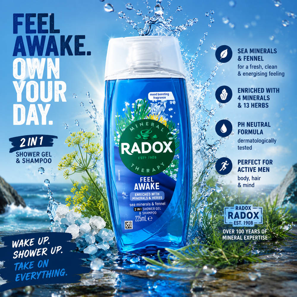 Radox Feel Awake 2-in-1 Shower Gel & Shampoo 225ml - 2
