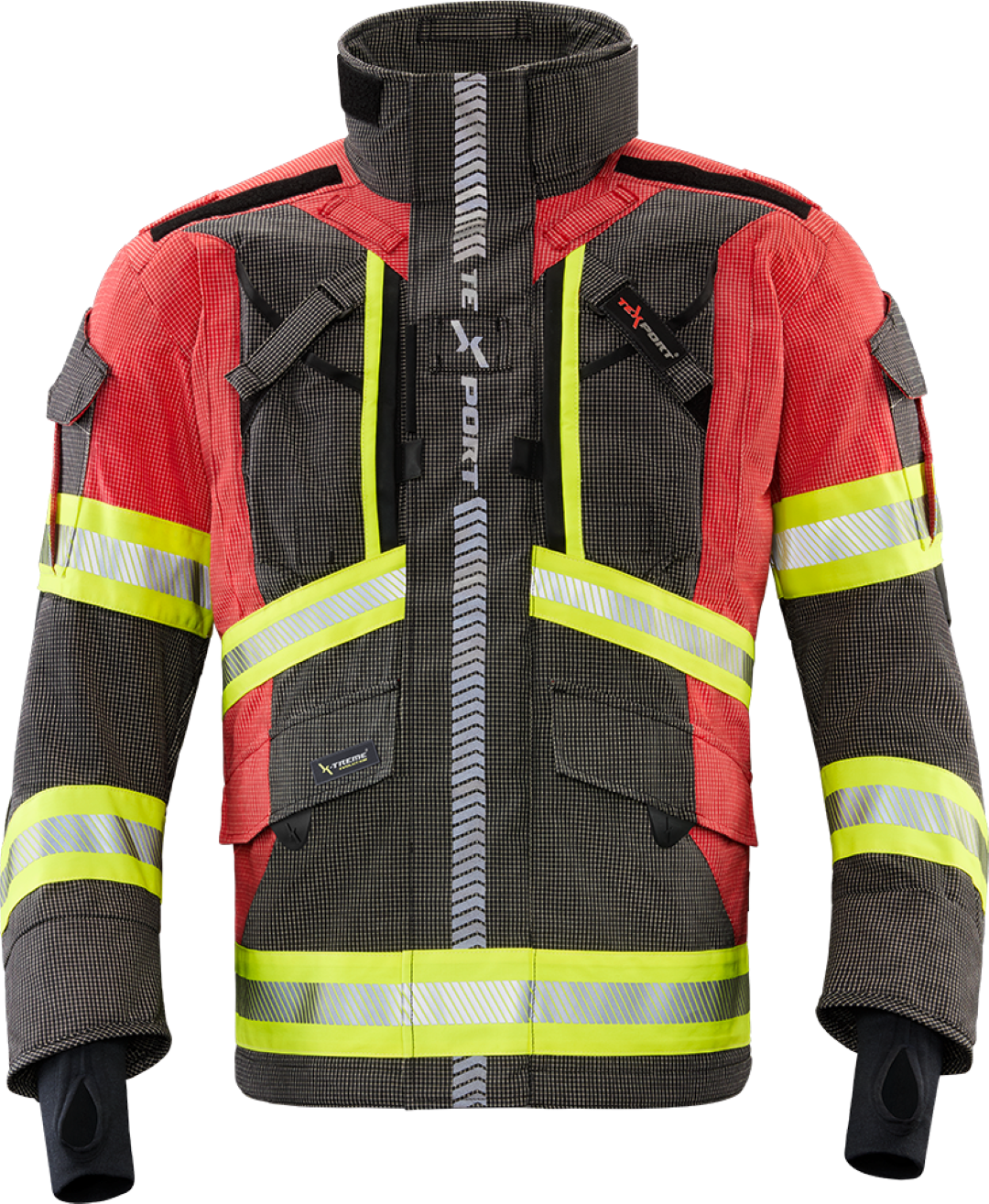 Brannbekledning for Røykdykking TEXPORT FIRE EVO ONE Jakke i Mørk blå/Rød farge, Neste generasjons røykdykkerbekledning. Lansert under Interschuts messen. - 2