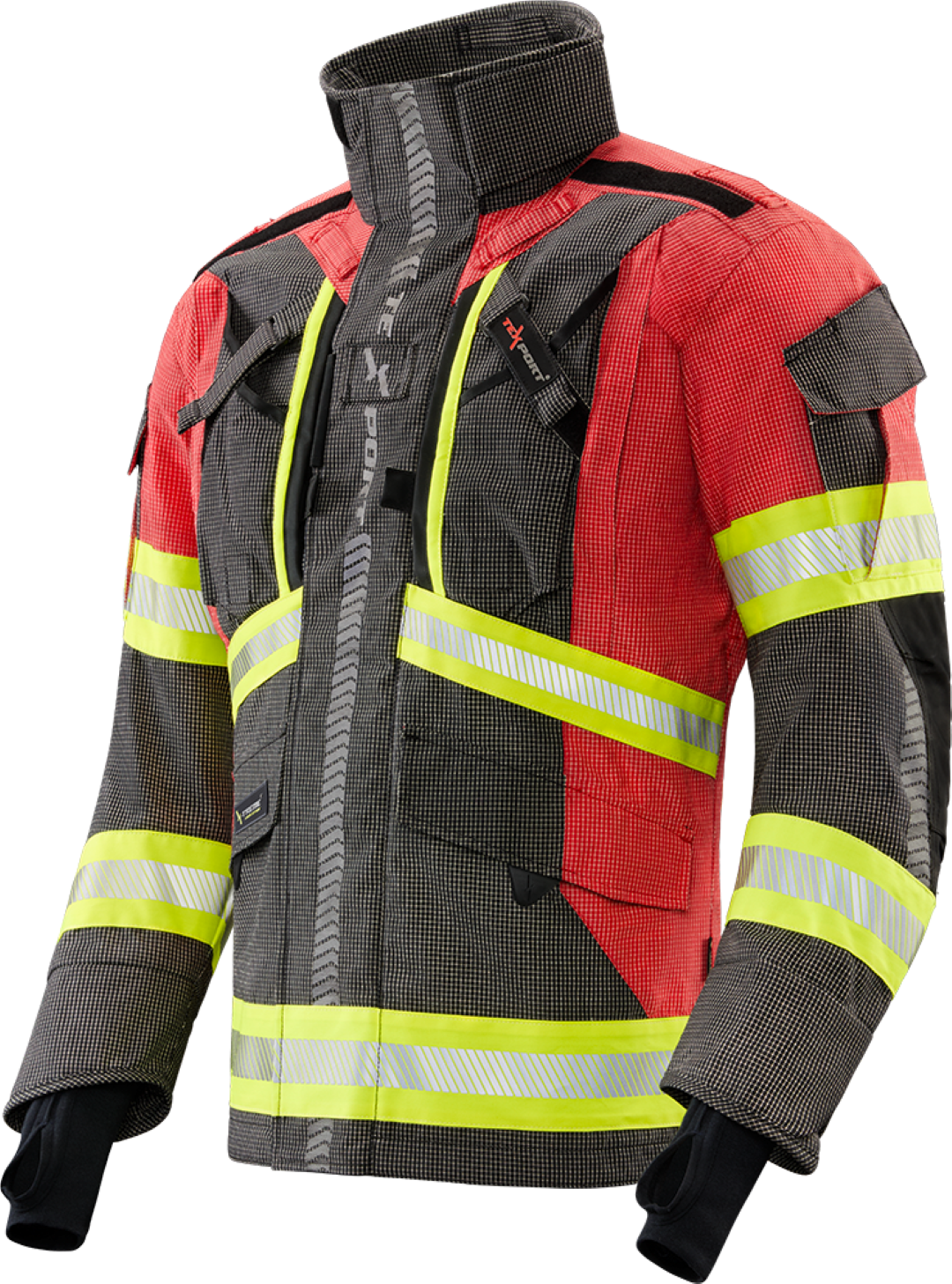Brannbekledning for Røykdykking TEXPORT FIRE EVO ONE Jakke i Mørk blå/Rød farge, Neste generasjons røykdykkerbekledning. Lansert under Interschuts messen.