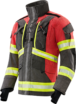 Brannbekledning for Røykdykking TEXPORT FIRE EVO ONE Jakke i Mørk blå/Rød farge, Neste generasjons røykdykkerbekledning. Lansert under Interschuts messen.