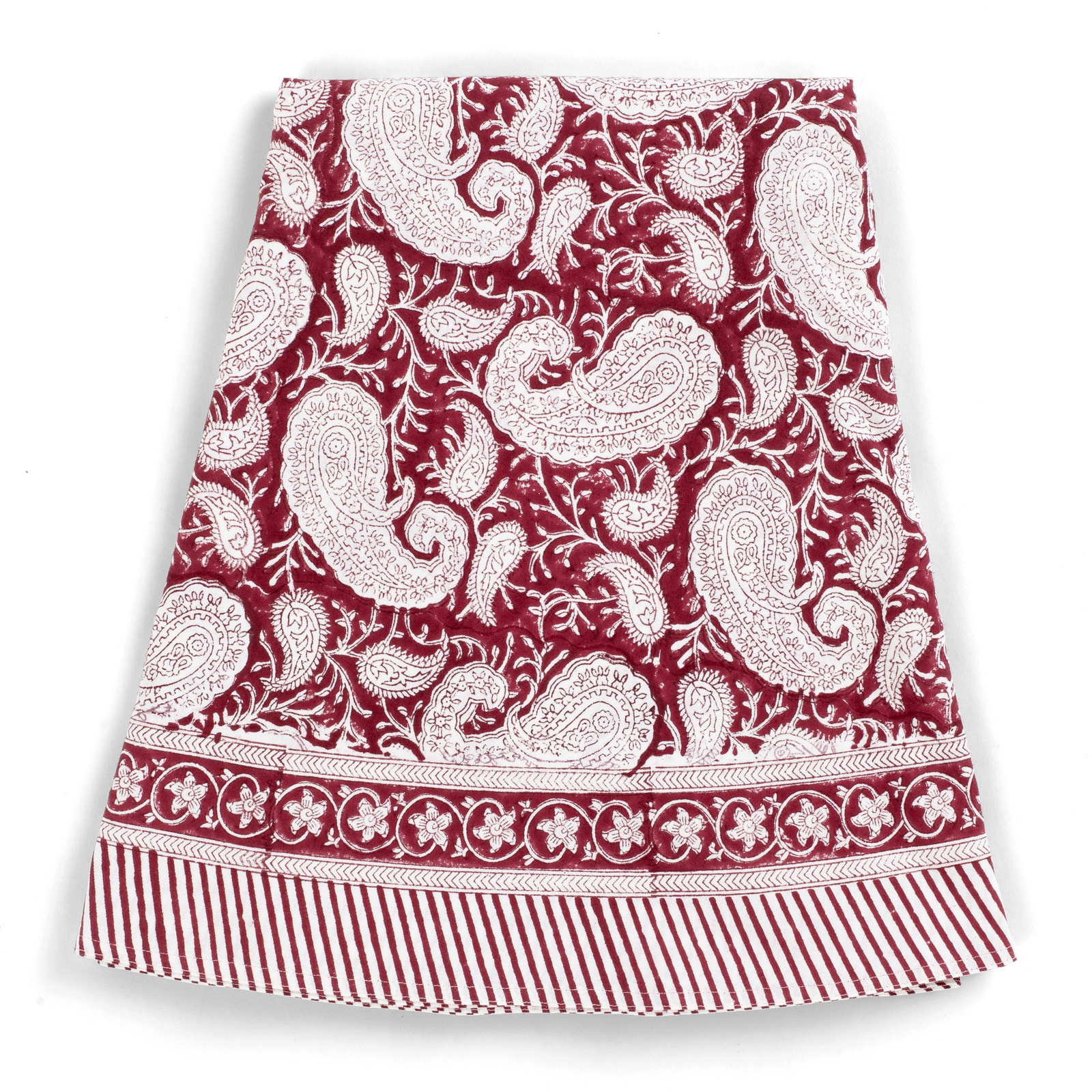 Rund Bomullsduk Big Paisley Red Ø220 cm