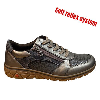 Relife 26801‑01 Taupe/Taupe – Elegant komfort med Soft Reflex‑teknologi och smidig snörning & dragkedja