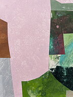 Collage "Hibiscus" av Maria C Bernhardsson. Orginal utan ram. 70x50cm.