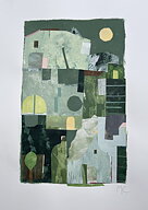 Collage "Hydra" av Maria C Bernhardsson. Orginal utan ram. 70x50cm.