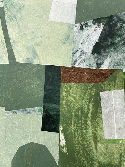Collage "Hydra" av Maria C Bernhardsson. Orginal utan ram. 70x50cm.