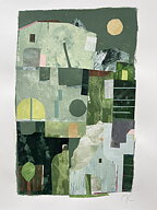 Collage "Hydra" av Maria C Bernhardsson. Orginal utan ram. 70x50cm.