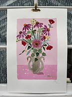 Collage "Mr & Mrs Swan" av Maria C Bernhardsson. Orginal utan ram. 70x50cm.