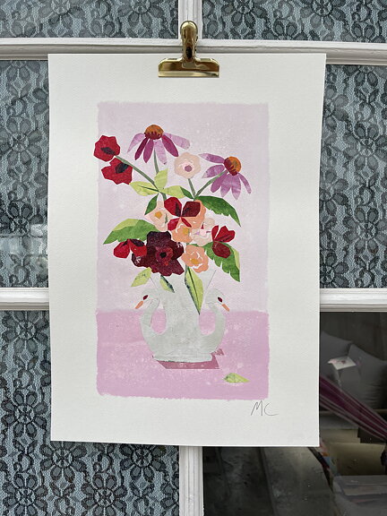 Collage "Mr & Mrs Swan, petite” av Maria C Bernhardsson. Orginal utan ram.